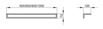 BETTE BETTELUX SHAPE držiak uterákov 400 mm, čierna Q030-815 Technický nákres