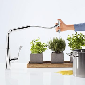 HANSGROHE METRIS SELECT M71 drezová batéria, s vyťahovacou koncovkou, chróm 14857000 Obrázek - fotka