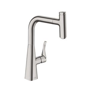 HANSGROHE METRIS SELECT M71 drezová batéria, s vyťahovacou koncovkou, nerez