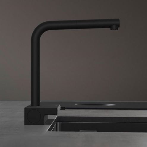 HANSGROHE AQUNO SELECT M81 drezová batéria, s vyťahovacou koncovkou a plochou spŕškou, matná čierna 73836670 Obrázek - fotka