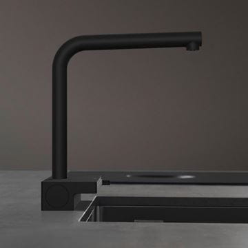 HANSGROHE AQUNO SELECT M81 drezová batéria, s vyťahovacou koncovkou a plochou spŕškou, matná čierna 73836670 Obrázek - fotka