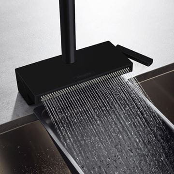 HANSGROHE AQUNO SELECT M81 drezová batéria, s vyťahovacou koncovkou a plochou spŕškou, matná čierna 73836670 Obrázek - fotka