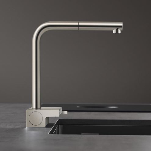 HANSGROHE AQUNO SELECT M81 drezová batéria, s vyťahovacou koncovkou a plochou sprškou, nerez 73836800 Obrázek - fotka