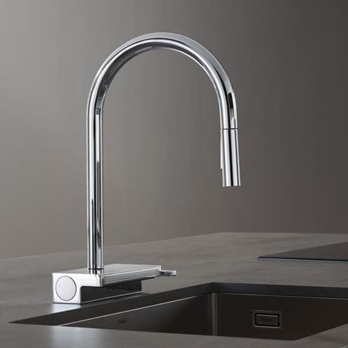 HANSGROHE AQUNO SELECT M81 drezová batéria, s vyťahovacou sprškou a plochým sprchovacím prúdom, chróm 73837000 Obrázek - fotka