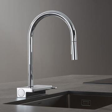 HANSGROHE AQUNO SELECT M81 drezová batéria, s vyťahovacou sprškou a plochým sprchovacím prúdom, chróm 73837000 Obrázek - fotka
