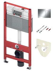 TECE BASE montážny prvok pre WC 112 cm, so splachovacou nádržkou Base as tlačidlom, lesklý chróm