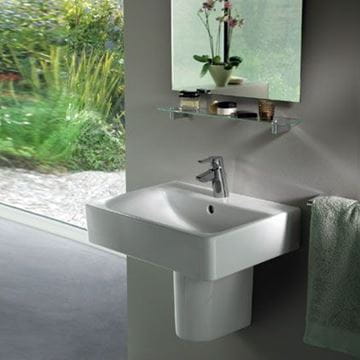 IDEAL STANDARD CONNECT CUBE umývadlo 55 cm, s otvorom pre batériu a prepadom E713901 Obrázek - fotka