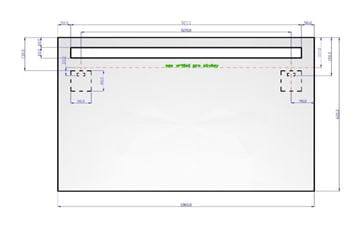 AMIRRO LUNA LED zrkadlo 100x60 cm, s osvetlením 902-029 Technický nákres