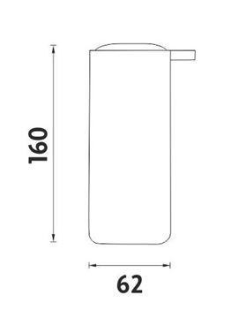 NIMCO OMI dávkovač tekutého mydla 175 ml, polyresín, chróm/biela OM 16031-05 Technický nákres