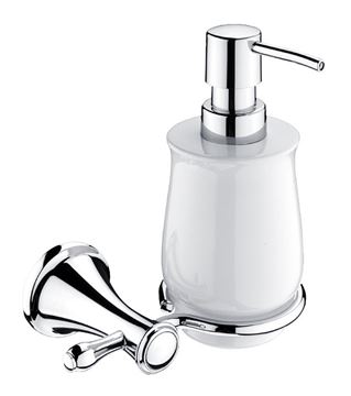 NIMCO LADA dávkovač tekutého mydla 300 ml, nástenný, keramika, chróm/biela