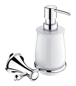 NIMCO LADA dávkovač tekutého mydla 300 ml, nástenný, keramika, chróm/biela