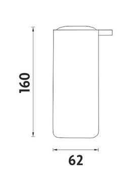 NIMCO OMI dávkovač tekutého mydla 175 ml, polyresín, chróm/čierna OM 16031-90 Technický nákres