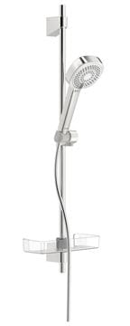 HANSA BASICJET sprchová súprava 4-dielna, ručná sprcha 96x96 mm, 3 prúdy, tyč, hadica, mydelnička, Eco, chróm