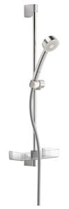 HANSA BASICJET sprchová súprava 4-dielna, ručná sprcha pr. 95 mm, 3 prúdy, tyč, hadica, mydelnička, Eco, chróm