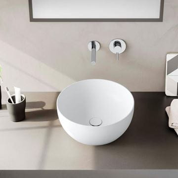 VITRA OUTLINE umývadlová misa 40 cm, bez prepadu, VitrAhygiene, matná biela 5992B401-0016 Obrázek - fotka