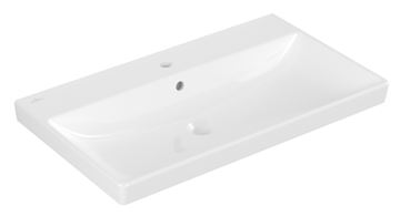 VILLEROY & BOCH AVENTO umývadlo 80 cm, s otvorom pre batériu a prepadom, CeramicPlus, alpská biela