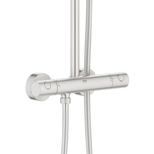 GROHE EUPHORIA SYSTEM 310 sprchový set s termostatickou batériou, horná sprcha, ručná sprcha s 3 prúdmi, tyč, hadica, supersteel 26075DC0 Obrázek - fotka