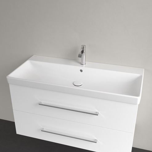 VILLEROY & BOCH AVENTO umývadlo 100 cm, s otvorom pre batériu a prepadom, alpská biela 4156A501 Obrázek - fotka