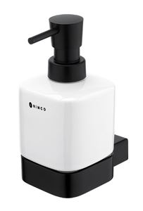 NIMCO KIBO dávkovač tekutého mydla 320 ml, nástenný, keramika, čierna/biela