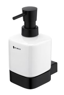 NIMCO KIBO dávkovač tekutého mydla 320 ml, nástenný, keramika, čierna/biela