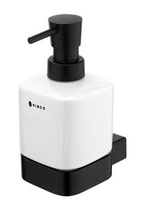NIMCO KIBO dávkovač tekutého mydla 320 ml, nástenný, keramika, čierna/biela