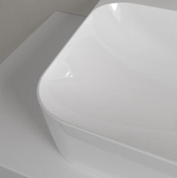 VILLEROY & BOCH FINION umývadlo na dosku 60 cm, s otvorom pre batériu, bez prepadu, CeramicPlus, alpská biela 41686LR1 Obrázek - fotka