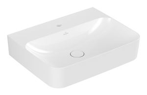VILLEROY & BOCH FINION umývadlo na dosku 60 cm, s otvorom pre batériu, bez prepadu, CeramicPlus, alpská biela