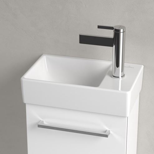 VILLEROY & BOCH AVENTO umývadlo 36 cm, s otvorom pre batériu vpravo, bez prepadu, alpská biela 43003L01 Obrázek - fotka