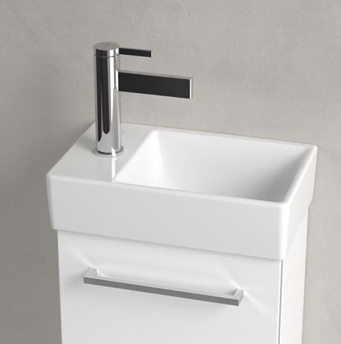 VILLEROY & BOCH AVENTO umývadlo 36 cm, s otvorom pre batériu vľavo, bez prepadu, alpská biela 43003R01 Obrázek - fotka