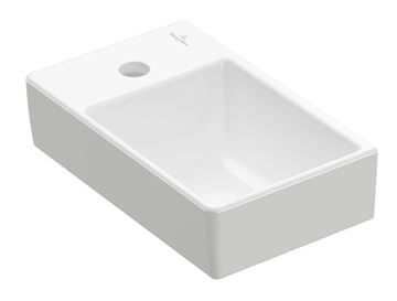 VILLEROY & BOCH AVENTO umývadlo 36 cm, s otvorom pre batériu vľavo, bez prepadu, alpská biela