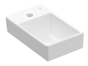 VILLEROY & BOCH AVENTO umývadlo 36 cm, s otvorom pre batériu vľavo, bez prepadu, alpská biela