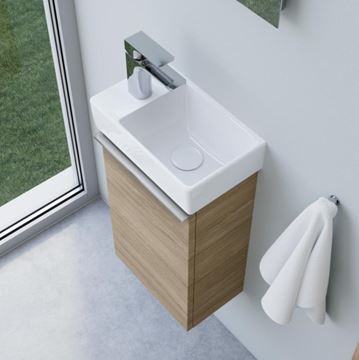 VILLEROY & BOCH AVENTO umývadlo 36 cm, s otvorom pre batériu vľavo, bez prepadu, alpská biela 43003R01 Obrázek - fotka