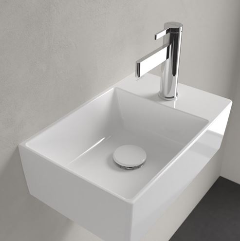 VILLEROY & BOCH MEMENTO 2.0 umývadielko 40 cm, s otvorom pre batériu vpravo, bez prepadu, CeramicPlus, alpská biela 432340R1 Obrázek - fotka