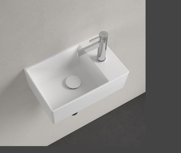 VILLEROY & BOCH MEMENTO 2.0 umývadielko 40 cm, s otvorom pre batériu vpravo, bez prepadu, CeramicPlus, alpská biela 432340R1 Obrázek - fotka