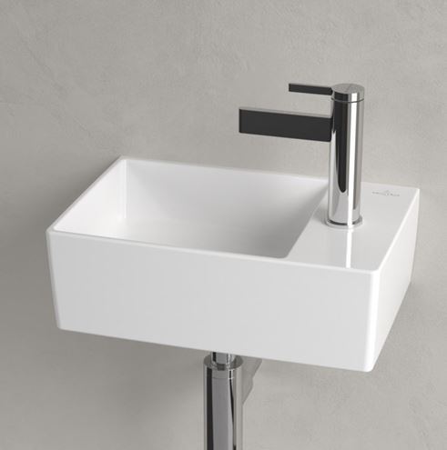 VILLEROY & BOCH MEMENTO 2.0 umývadielko 40 cm, s otvorom pre batériu vpravo, bez prepadu, CeramicPlus, alpská biela 432340R1 Obrázek - fotka