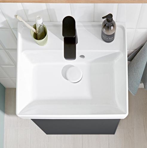 VILLEROY & BOCH COLLARO umývadlo 45 cm, s otvorom pre batériu a prepadom, CeramicPlus, alpská biela 433445R1 Obrázek - fotka