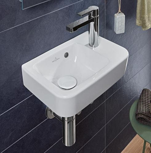 VILLEROY & BOCH O.NOVO COMPACT umývadlo 36 cm, s otvorom pre batériu vpravo a prepadom, alpská biela 43433601 Obrázek - fotka
