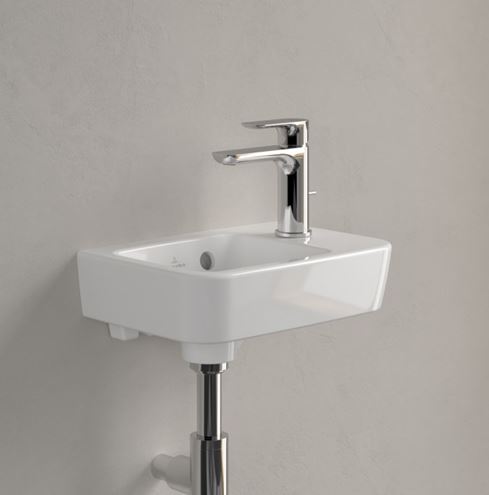 VILLEROY & BOCH O.NOVO COMPACT umývadlo 36 cm, s otvorom pre batériu vpravo a prepadom, alpská biela 43433601 Obrázek - fotka