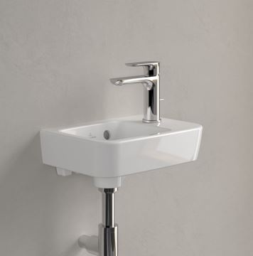 VILLEROY & BOCH O.NOVO COMPACT umývadlo 36 cm, s otvorom pre batériu vpravo a prepadom, alpská biela 43433601 Obrázek - fotka