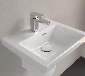 VILLEROY & BOCH SUBWAY 3.0 umývadlo 45 cm, s otvorom pre batériu a prepadom, alpská biela 43704501 Obrázek - fotka