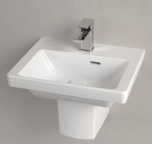 VILLEROY & BOCH SUBWAY 3.0 umývadlo 45 cm, s otvorom pre batériu a prepadom, alpská biela 43704501 Obrázek - fotka