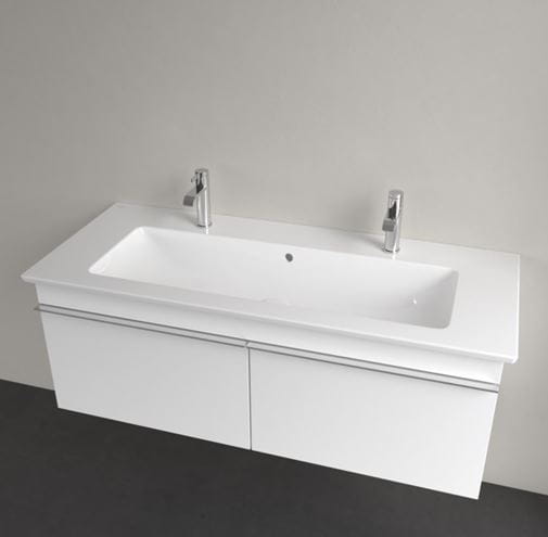 VILLEROY & BOCH VERITY LINE umývadlo 120 cm, s 2 otvormi pre batérie a prepadom, CeramicPlus, alpská biela 4A12CKR1 Obrázek - fotka