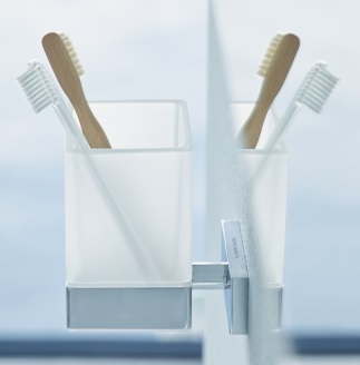 DURAVIT KARREE nástenný pohárik, sklo, chróm 0099511000 Obrázek - fotka