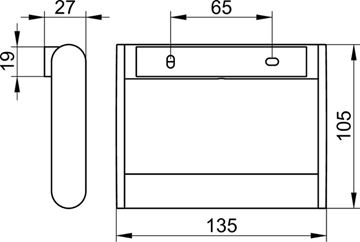 KEUCO PLAN držiak toaletného papiera, nástenný, chróm 14961010000 Technický nákres