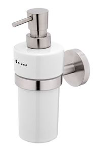 NIMCO UNIX dávkovač tekutého mydla 300 ml, nástenný, keramika, nerez oceľ/biela