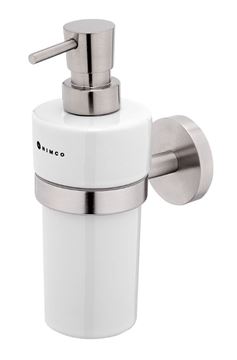 NIMCO UNIX dávkovač tekutého mydla 300 ml, nástenný, keramika, nerez oceľ/biela