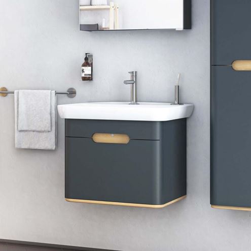 VITRA SENTO umývadlo 63 cm, s otvorom pre batériu, s prepadom, VitrAhygiene 5946B003-0001 Obrázek - fotka