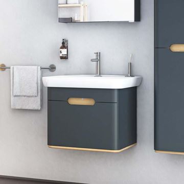 VITRA SENTO umývadlo 63 cm, s otvorom pre batériu, s prepadom, VitrAhygiene 5946B003-0001 Obrázek - fotka