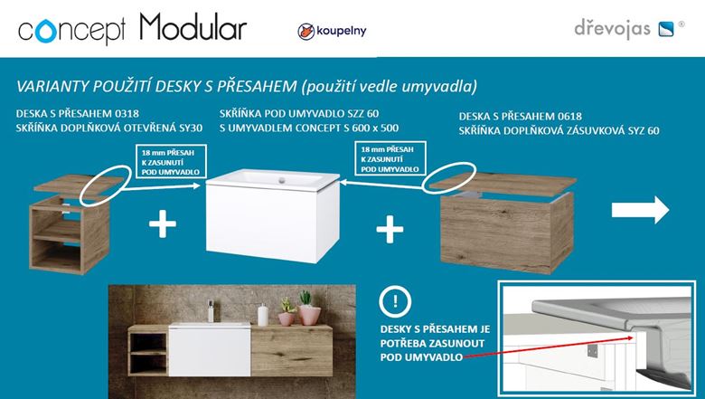 CONCEPT MODULAR doska pod umývadlo 120x47,5x1,8 cm, herkules 807887 Obrázek - fotka