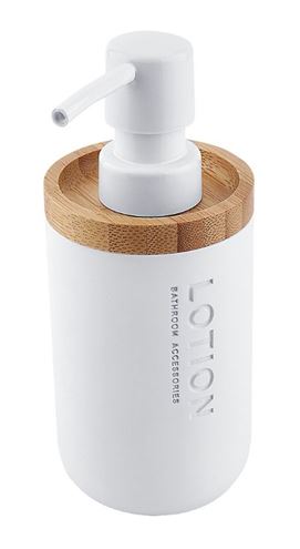 NIMCO KORA dávkovač tekutého mydla 270 ml, polyresín, biela/bambus KO 24031-05 Obrázek - Hlavní obrázek